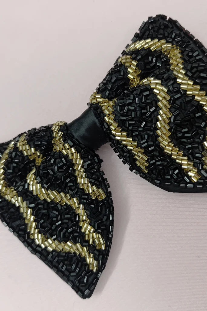 Men's Premium Black Bow Tie, Designer Bow Tie for Wedding and Events