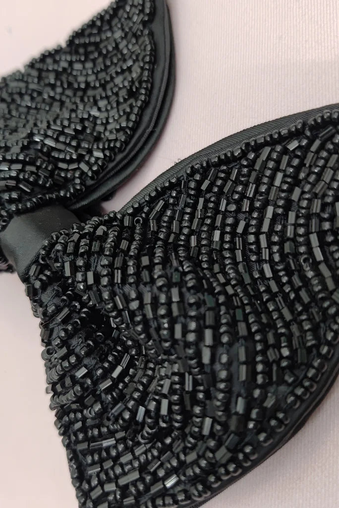 Men's Premium Black Bow Tie, Designer Bow Tie for Wedding and Events