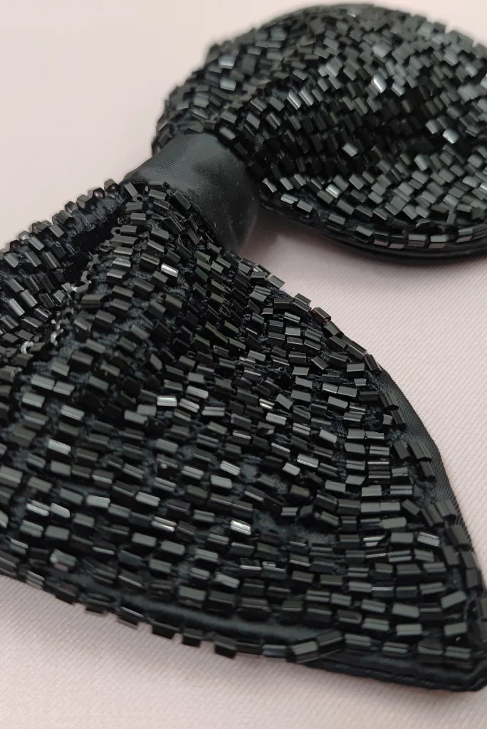 Men's Premium Black Bow Tie, Designer Bow Tie for Wedding and Events