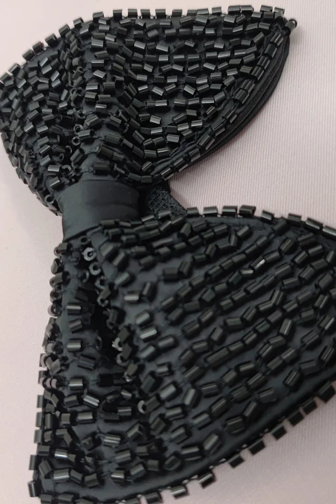 Men's Premium Black Bow Tie, Designer Bow Tie for Wedding and Events