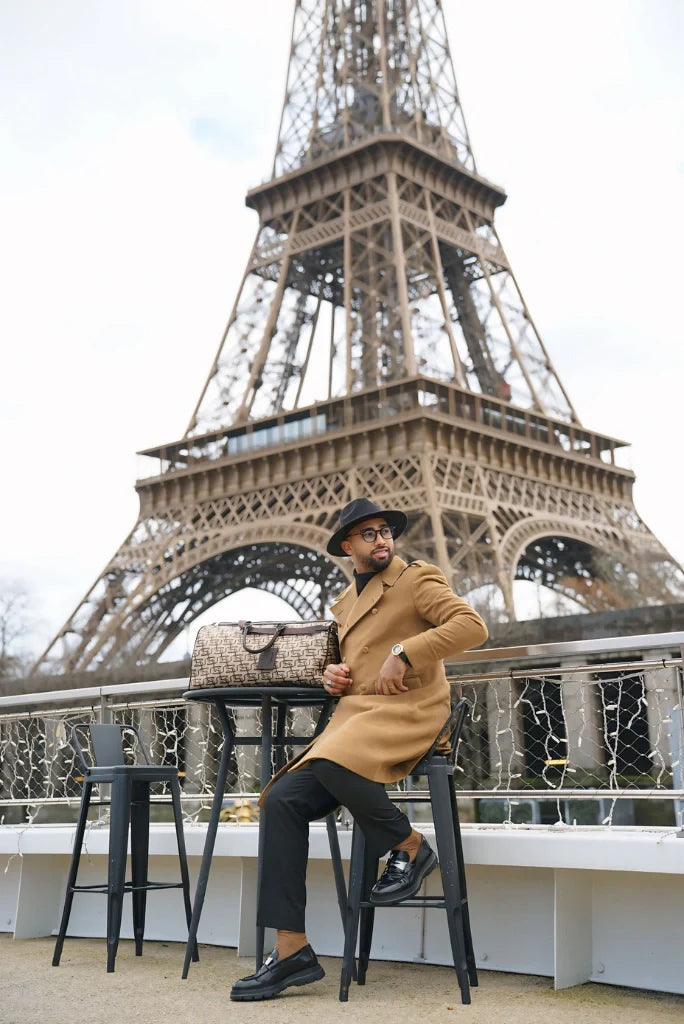 Men's Brown Double Breasted Wool Overcoat Stylish Long Coat Vintage Trench Coat For Men Dinner Party Jacket Evening Wear Coat