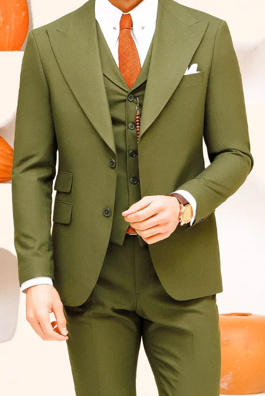 Men's Blazer Olive Green Coat Elegant Wedding Blazer Dinner Coat Formal Party Wear Bespoke Jacket