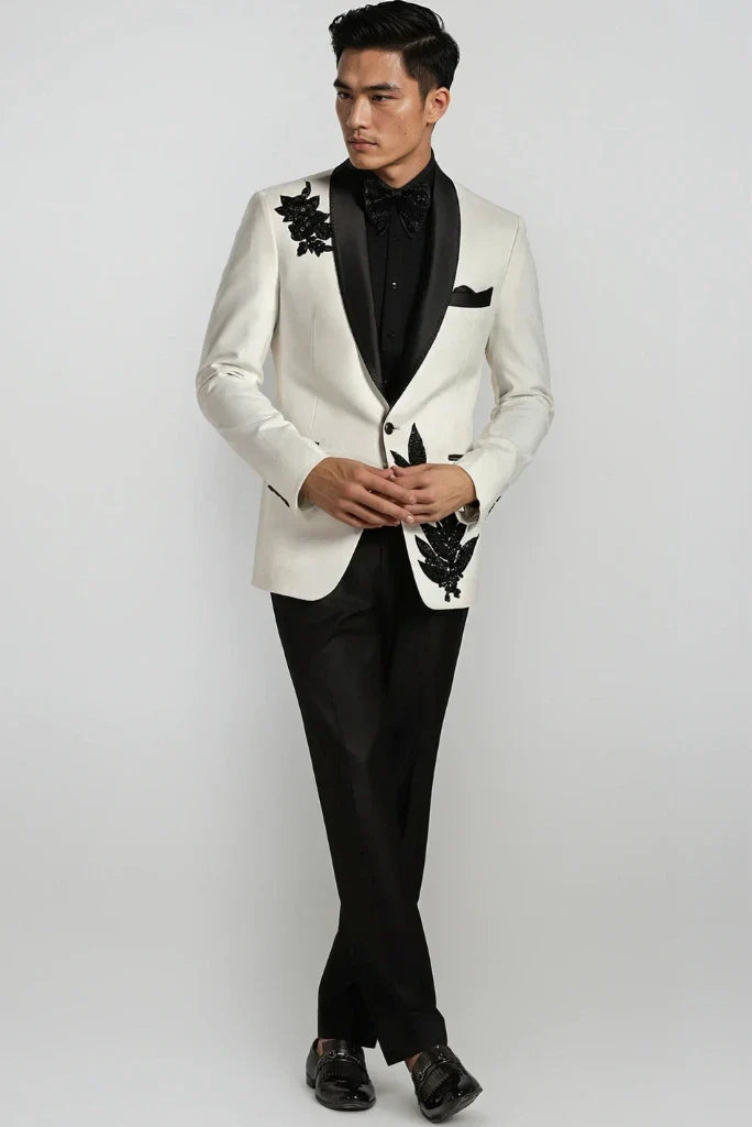 Men Premium Off White Tuxedo Designer Suit Classic Wedding, Party, Reception, Groom, Mens Gifts