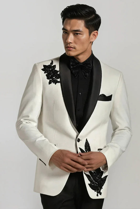 Men Premium Off White Tuxedo Designer Suit Classic Wedding, Party, Reception, Groom, Mens Gifts