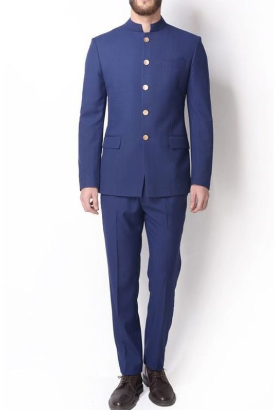 Mens Blue Jodhpuri Bandgala Suit Wedding Suit Royal Wedding Function Suit Blue party Wear Suit