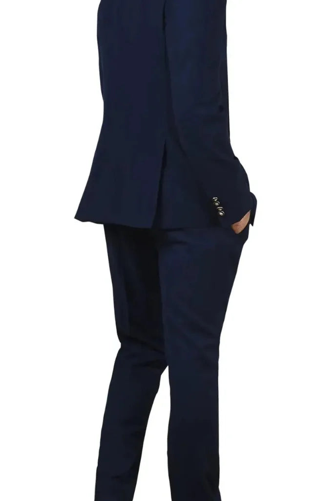 Men's Navy Blue Double Breasted Jodhpuri Suit, Traditional Wear for Special Occasions