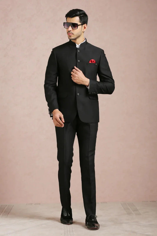 Men's Black Jodhpuri Suit Luxurious Ethnic Attire For Groom Wedding Wear Reception Wear Formal Events and Special Occasions