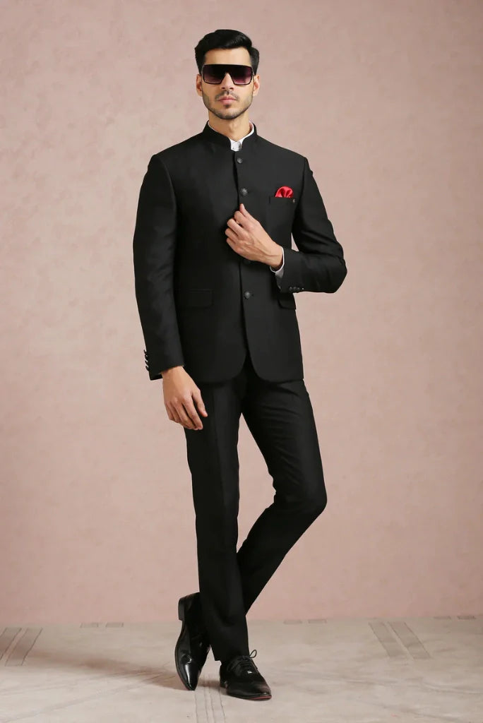 Men's Black Jodhpuri Suit Luxurious Ethnic Attire For Groom Wedding Wear Reception Wear Formal Events and Special Occasions