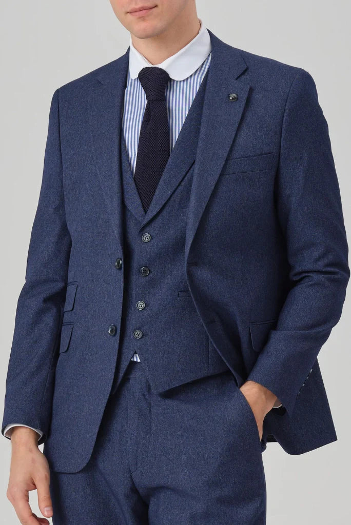 Men Tweed Navy Blue Decent  Looking Winter Outwear Coat Dinner & Wedding Event Special Blazer Promo Winter Wear For Men