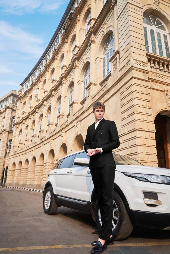 Men Classic Double Breasted Black Suit Elegant Wedding Suit Two Piece Suit Groom Slim Fit Suit bespoke mens Wear Him